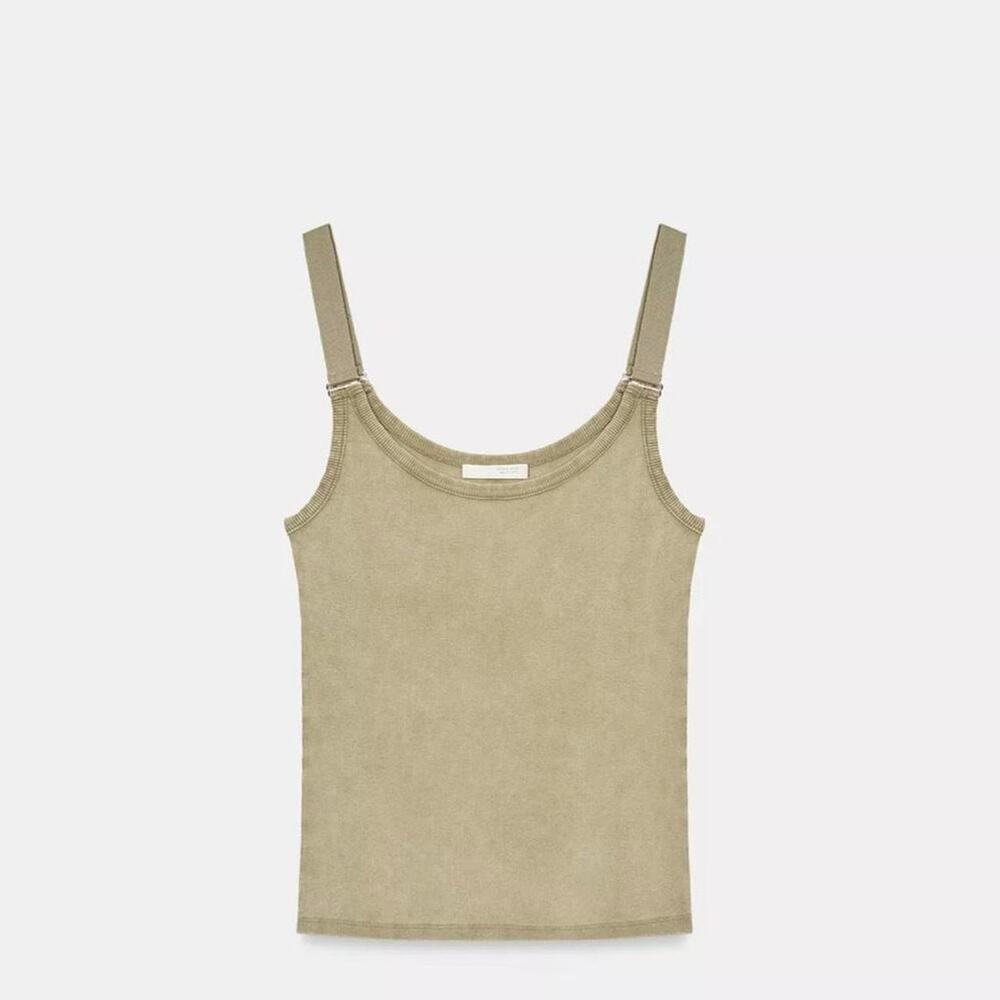 Zara washed effect ribbed tank